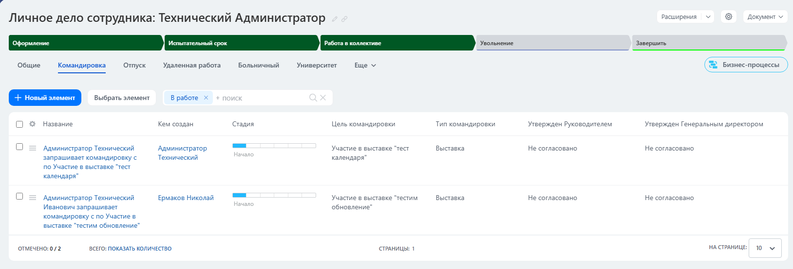 HR-блок в Битрикс24: личные дела, заявки сотрудников и «Мой кабинет»: решение